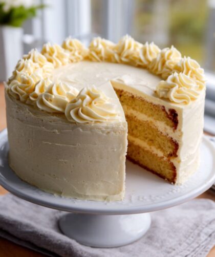 Ina Garten Vanilla Cake with Buttercream Frosting Recipe