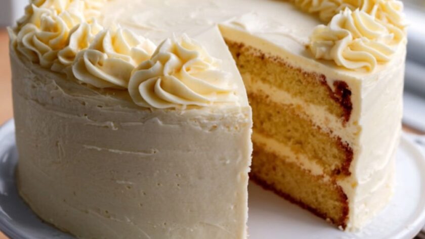 Ina Garten Vanilla Cake with Buttercream Frosting Recipe