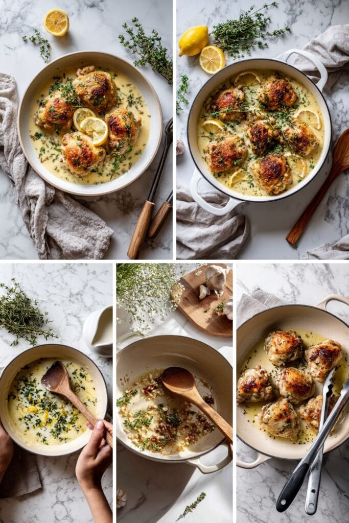 Ina Garten Creamy Chicken Thighs With Lemon And Thyme Recipe