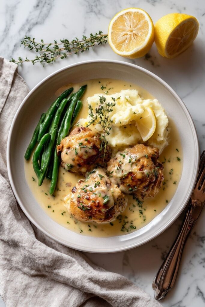 Ina Garten Creamy Chicken Thighs With Lemon And Thyme Recipe