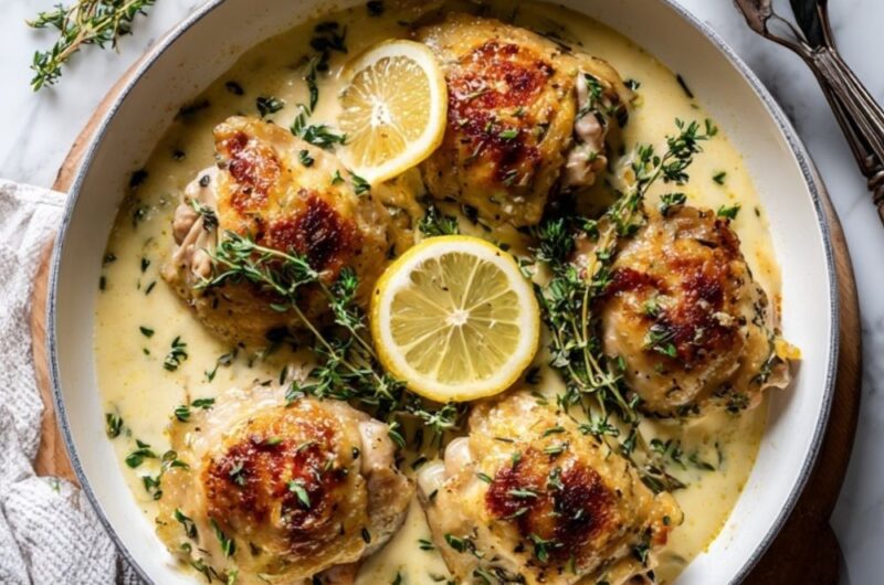 Ina Garten Creamy Chicken Thighs With Lemon And Thyme Recipe