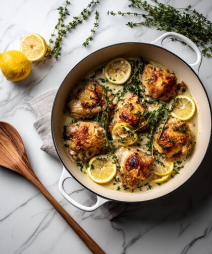 Ina Garten Creamy Chicken Thighs With Lemon And Thyme Recipe