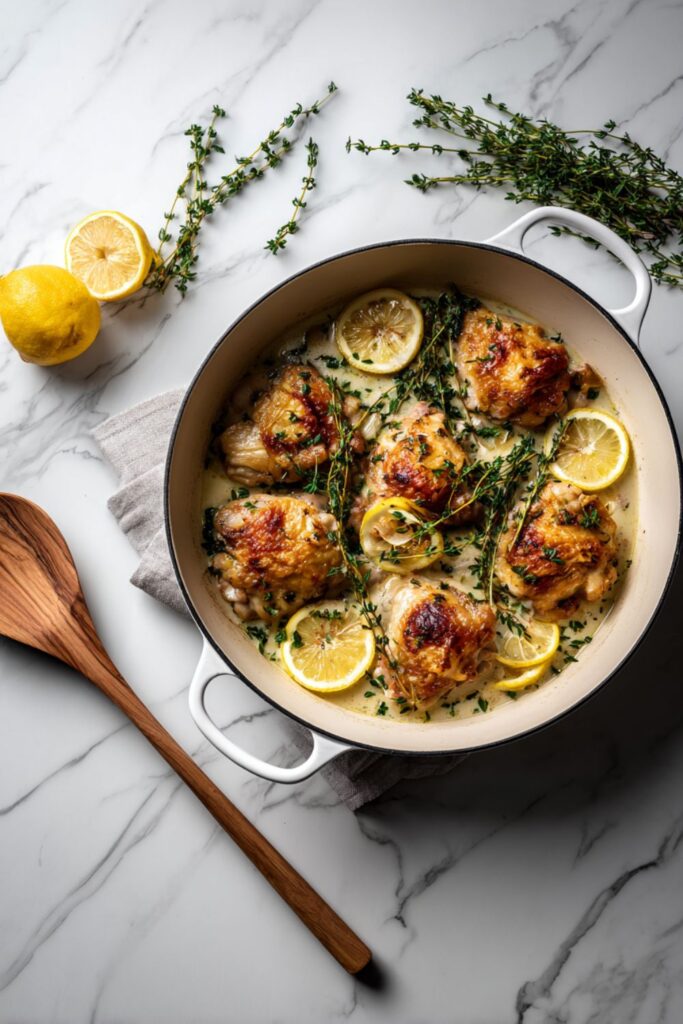 Ina Garten Creamy Chicken Thighs With Lemon And Thyme Recipe