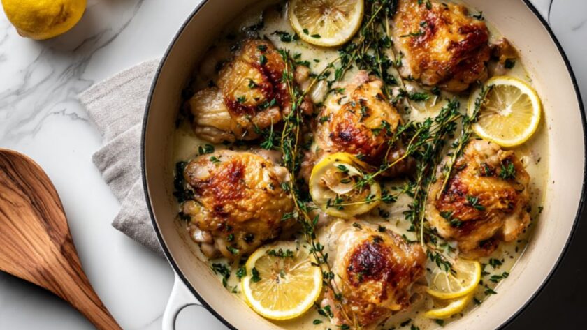 Ina Garten Creamy Chicken Thighs With Lemon And Thyme Recipe