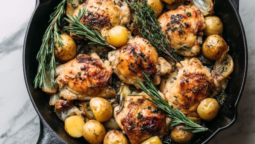 Ina Garten Skillet Roasted Chicken Thighs And Potatoes Recipe