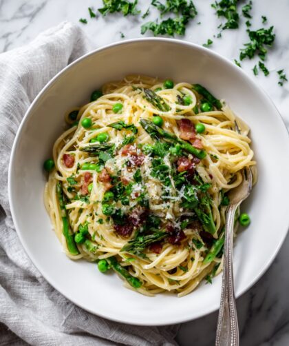 Ina Garten Spring Green Spaghetti Carbonara Recipe