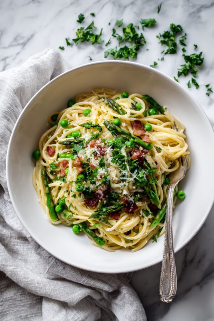 Ina Garten Spring Green Spaghetti Carbonara Recipe