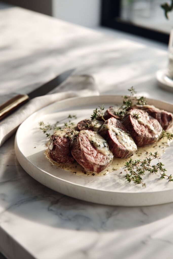 Beef Tenderloin With Gorgonzola Sauce