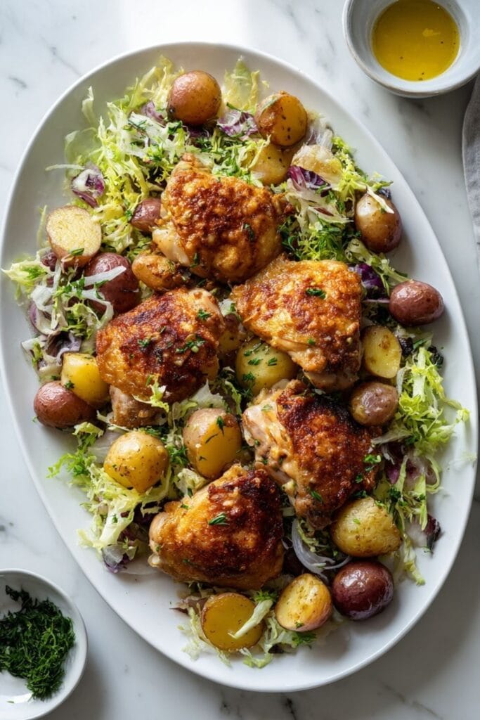 Crispy Mustard Chicken and Frisée