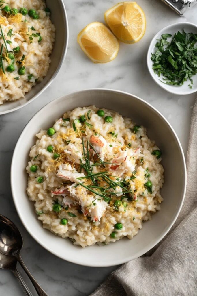 Fresh Crab and Pea Risotto
