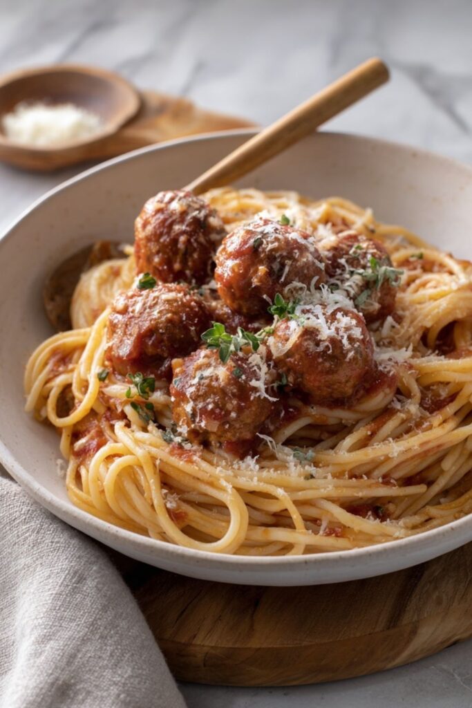 Real Meatballs and Spaghetti
