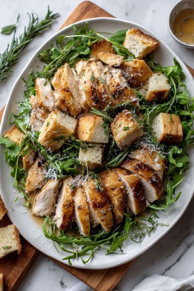 Roast Chicken With Bread and Arugula Salad
