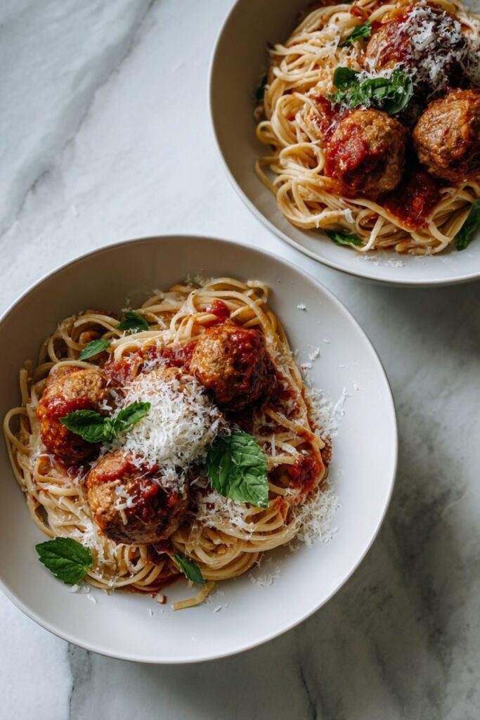 Spicy Turkey Meatballs and Spaghetti