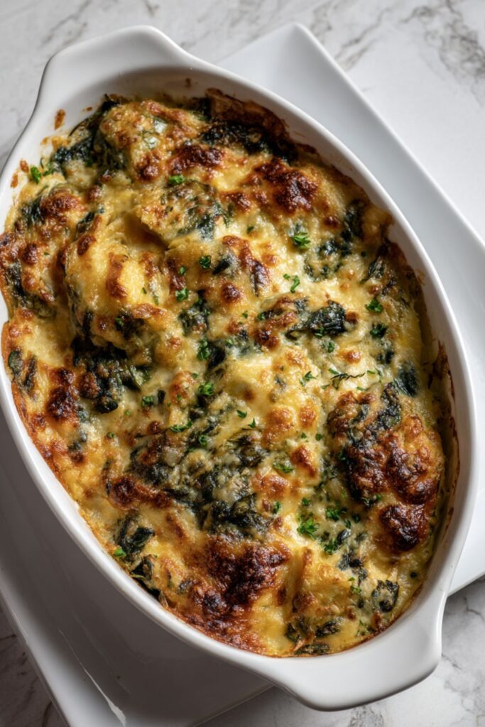 Baked Spinach and Zucchini