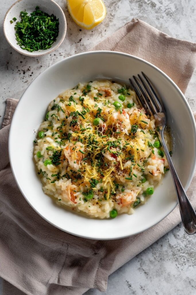 Fresh Crab and Pea Risotto