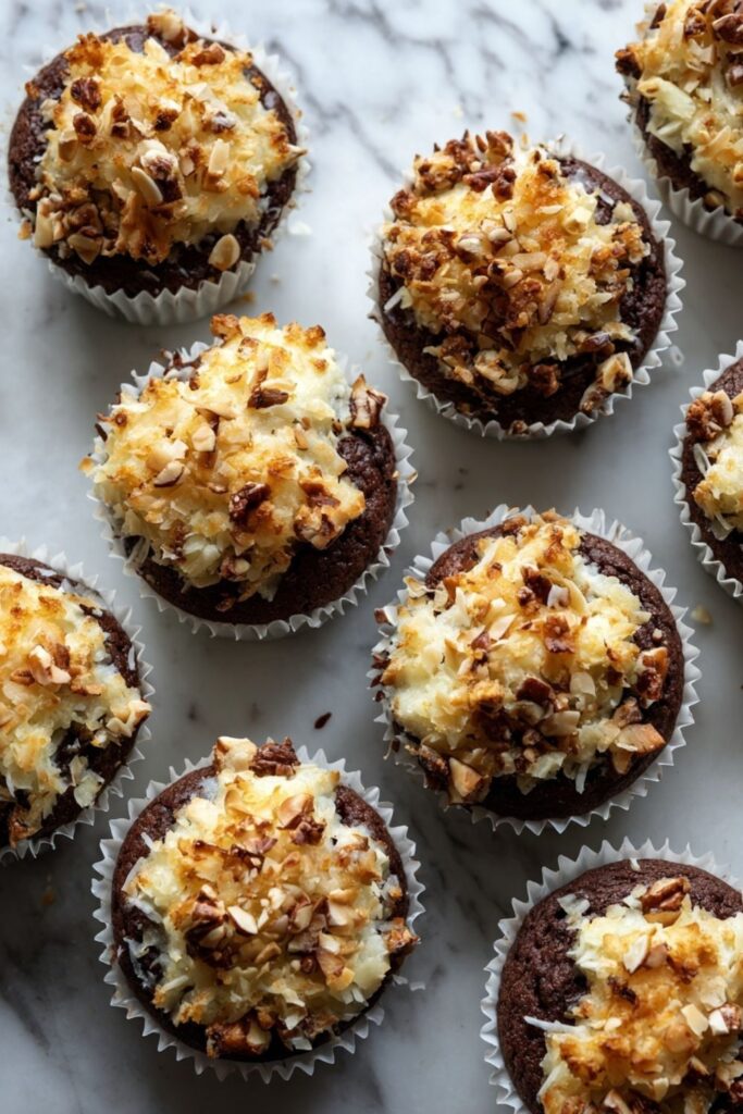 German Chocolate Cupcakes