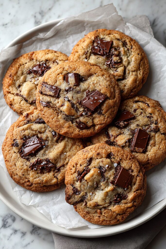 Giant Crinkled Chocolate Chip Cookies