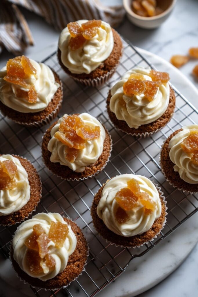 Gingerbread Cupcakes With Orange Icing
