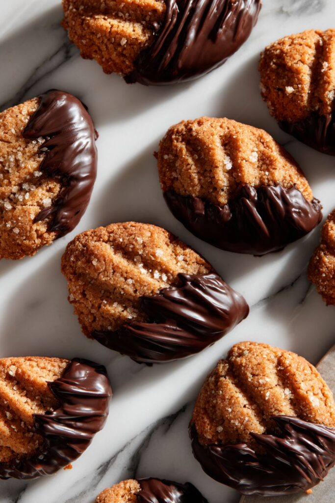 Shortbread Cookies With Chocolate Drizzle